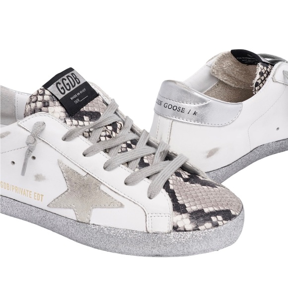 Golden Goose Shoes - Golden Goose Superstar Private Edition White Leather Snake Toe Sneakers, Size 39